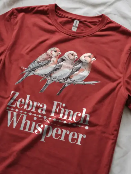 Zebra finch shirt, red finch lover shirt, zebra finch whisperer tee, birdwatcher clothing
