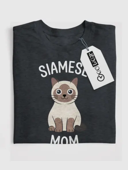 Dark heather siamese cat mom shirt – funny pet t-shirt
