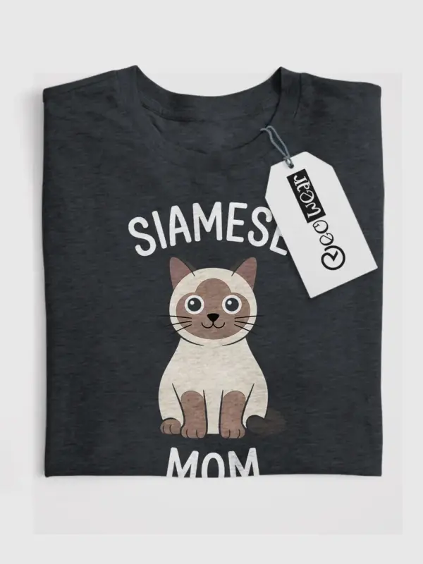 Dark heather siamese cat mom shirt – funny pet t-shirt