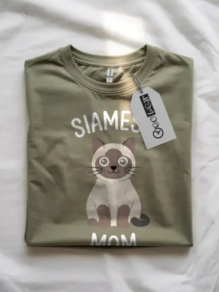 Military green siamese cat mom shirt – animal lover tee