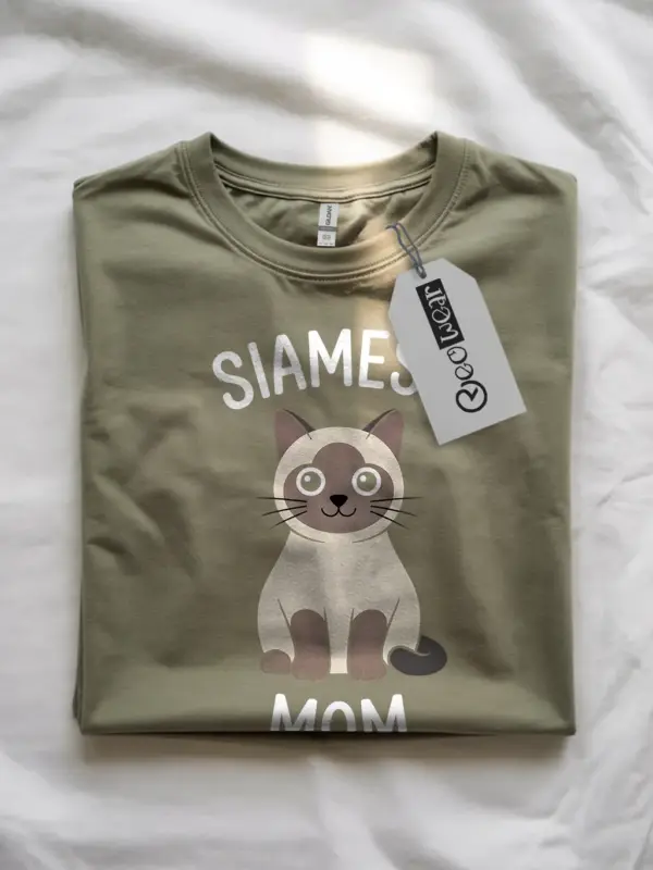 Military green siamese cat mom shirt – animal lover tee