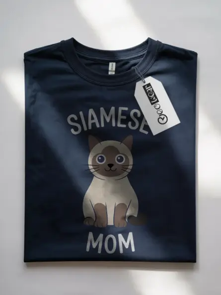 Navy siamese cat mom shirt – siamese lover tee