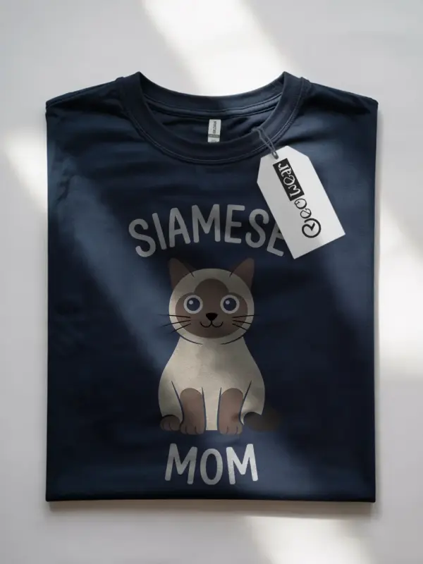 Navy siamese cat mom shirt – siamese lover tee