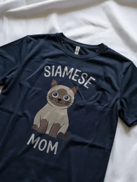 Navy siamese cat mom shirt – siamese lover tee