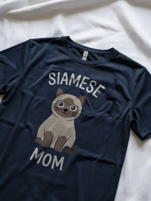 Navy siamese cat mom shirt – siamese lover tee