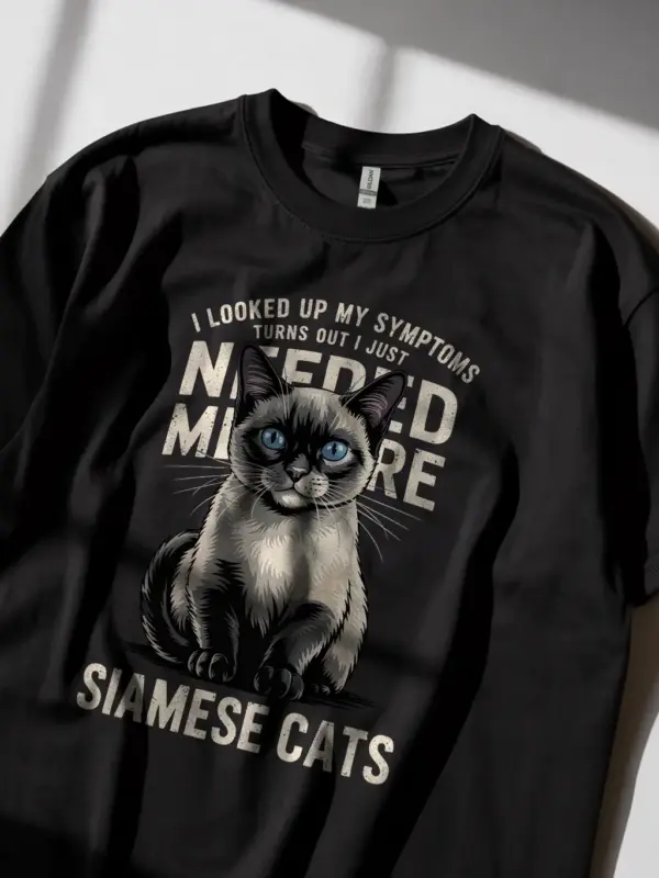 Siamese cat shirt in black – funny vintage-style tee