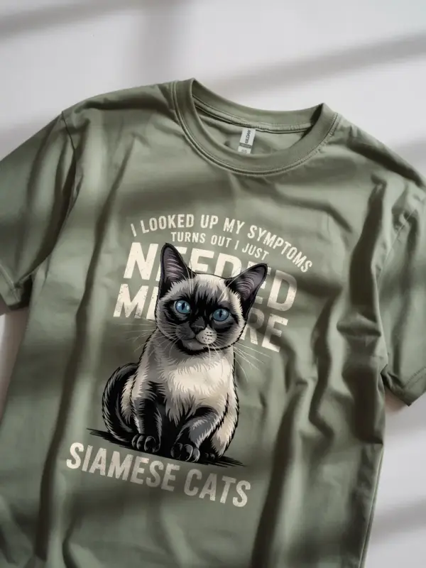 Military green siamese cat shirt – animal lover tee