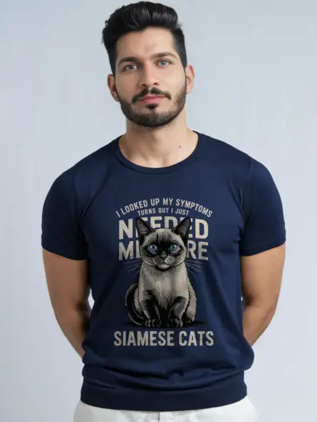 Navy siamese cat shirt – pet cat mom dad tee