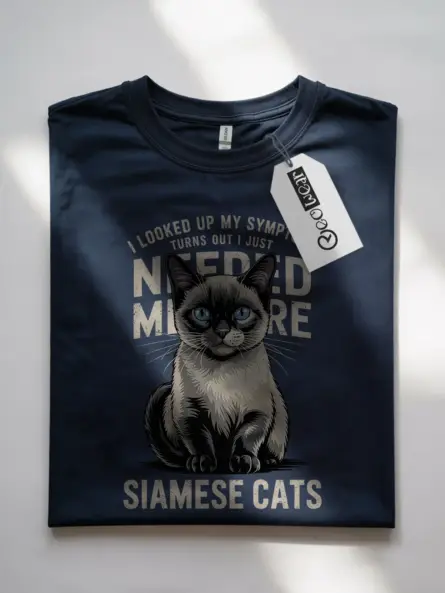 Navy siamese cat shirt – pet cat mom dad tee