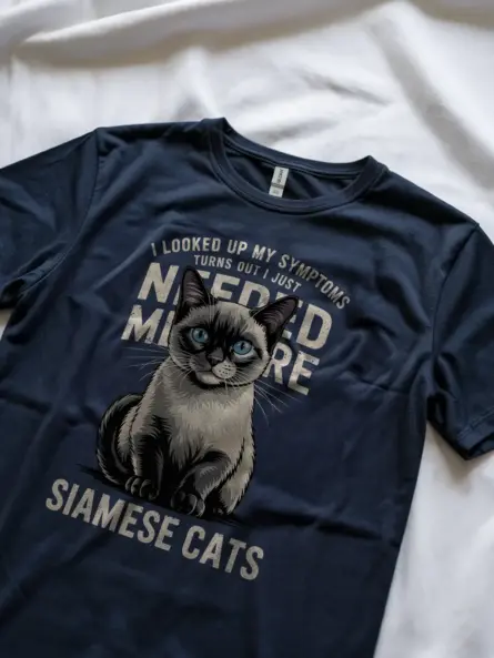 Navy siamese cat shirt – pet cat mom dad tee