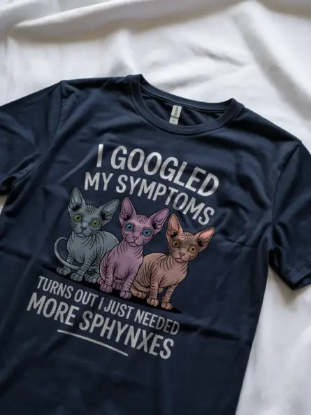 Navy sphynx cat symptoms shirt – cute pet tee