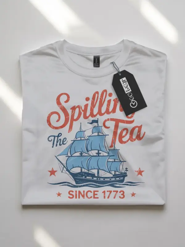 Spilling the tea since 1773 on white shirt – comfort color, usa celebration tee