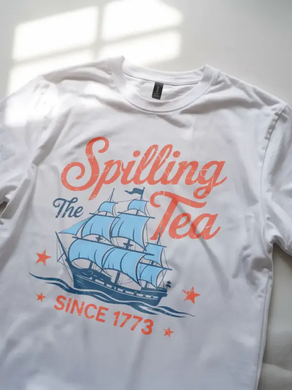 Spilling the tea since 1773 on white shirt – comfort color, usa celebration tee