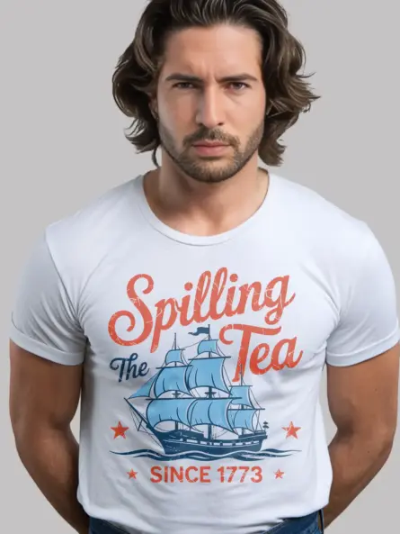 Spilling the tea since 1773 on white shirt – comfort color, usa celebration tee