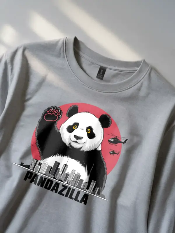 Pandazilla giant panda shirt sport grey color