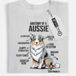 Sport grey Australian Shepherd diagram tee