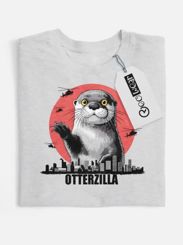 Otterzilla shirt in sport grey – giant otterzilla shirt for animal lovers