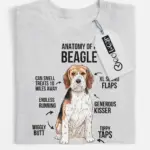 Sport grey beagle gift shirt with infographic design