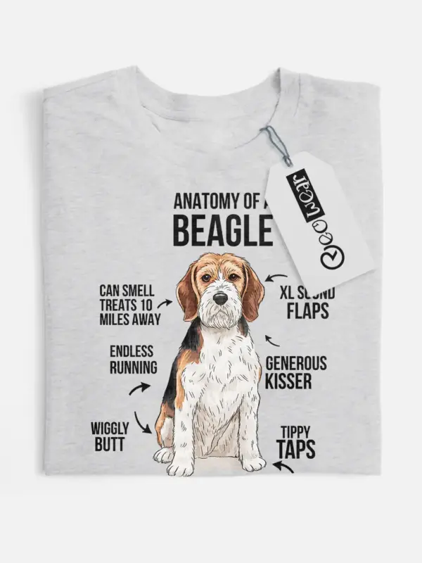 Sport grey beagle gift shirt with infographic design