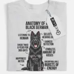 Black german shepherd t-shirt – funny infographic design in sport grey