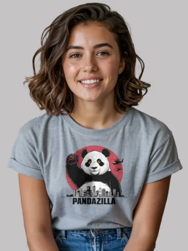 Pandazilla giant panda shirt sport grey color