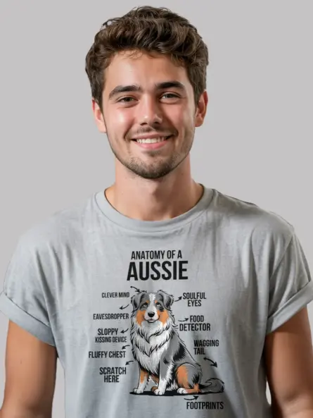 Sport grey australian shepherd diagram tee