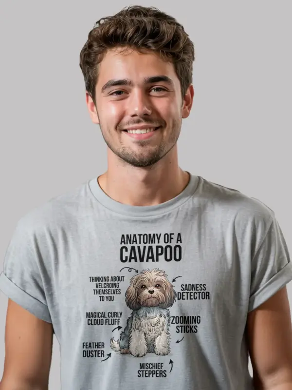 Cavapoo shirt, designer dog breed shirt, funny dog lover shirt – sport grey