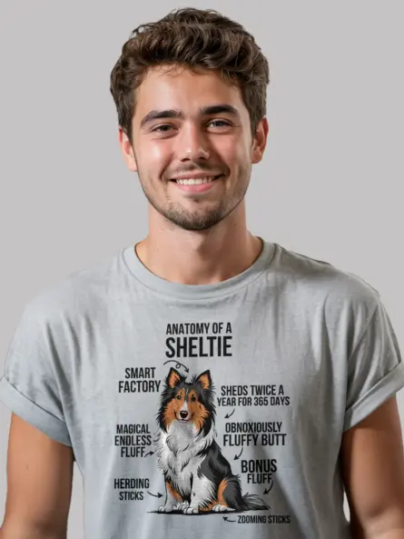 Sheltie shirt, herding dog shirt, funny dog lover tee – sport grey