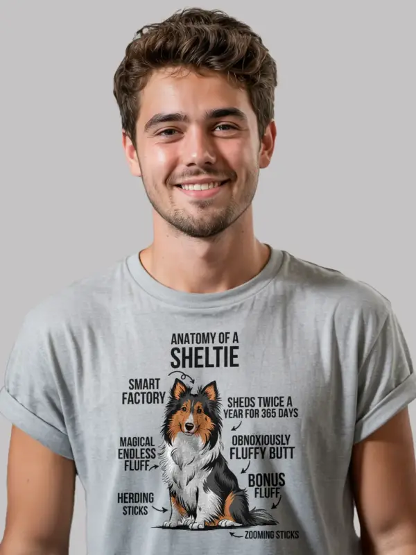 Sheltie shirt, herding dog shirt, funny dog lover tee – sport grey