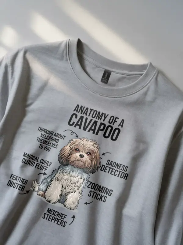 Cavapoo shirt, designer dog breed shirt, funny dog lover shirt – sport grey