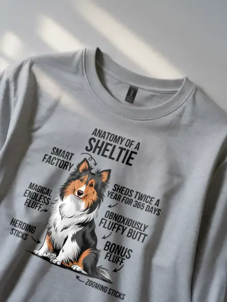 Sheltie shirt, herding dog shirt, funny dog lover tee – sport grey