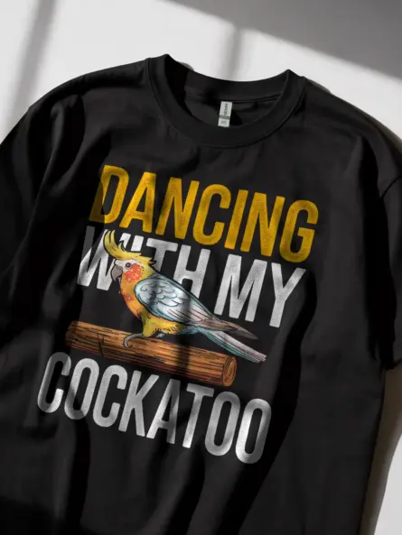 Sulphur-crested cockatoo shirt, funny parrot lover gift, black bird shirt, cockatoo mom dad