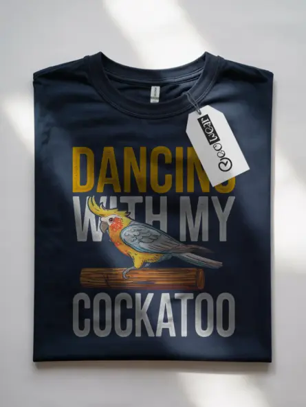 Crested cockatoo shirt, funny parrot lover gift, navy bird shirt, cockatoo mom dad