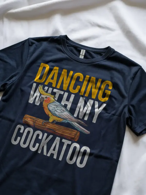 Crested cockatoo shirt, funny parrot lover gift, navy bird shirt, cockatoo mom dad