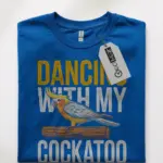 Sulphur-Crested Cockatoo Shirt, Cute Greater Cockatoo T-shirt, royal blue parrot lover shirt
