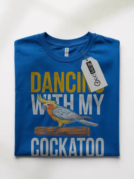 Sulphur-crested cockatoo shirt, cute greater cockatoo t-shirt, royal blue parrot lover shirt