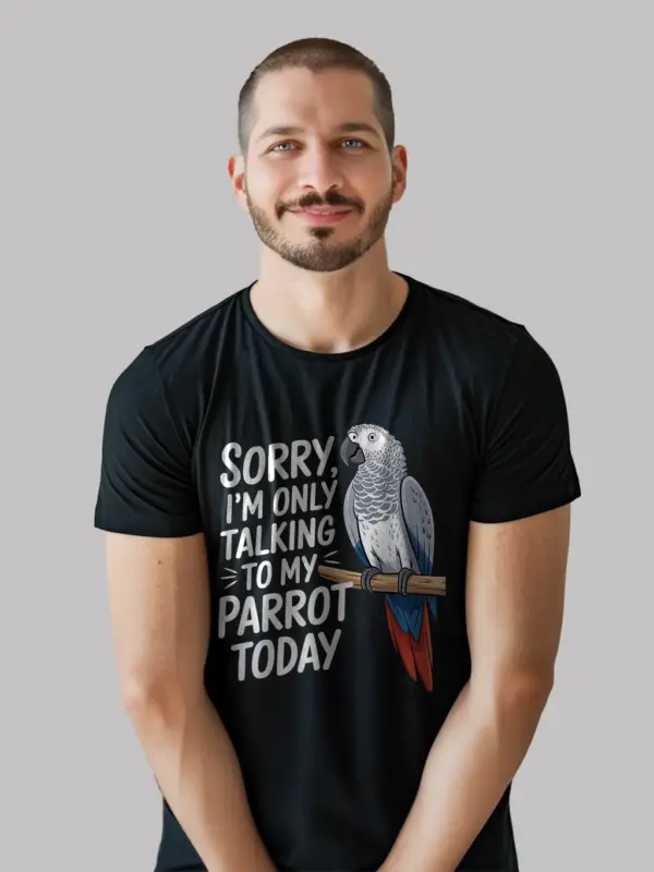 Talking to my parrot today shirt in black – african grey parrot shirt, funny bird lover gift