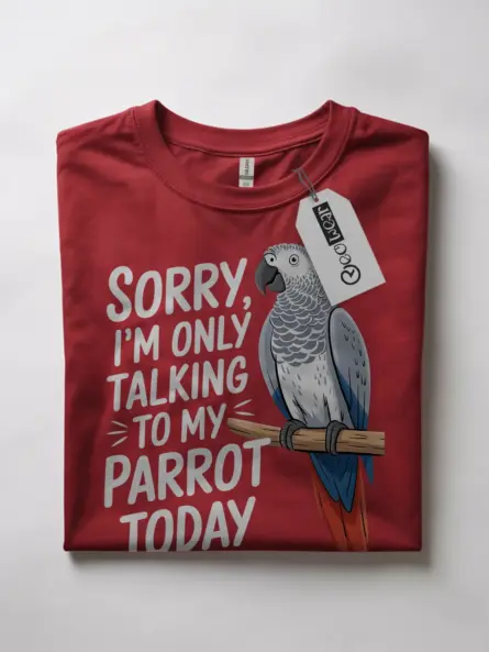 Red african gray parrot tshirt – funny parrot lover gift, bird mom dad shirt