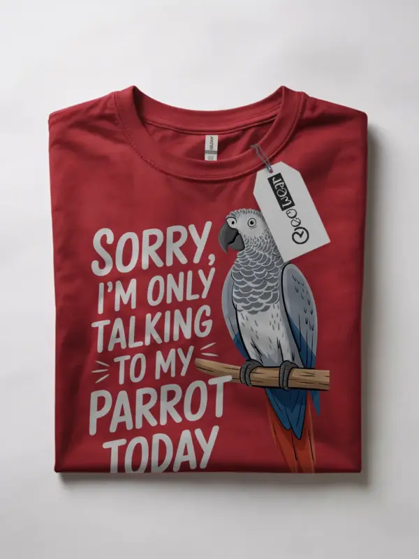 Red african gray parrot tshirt – funny parrot lover gift, bird mom dad shirt