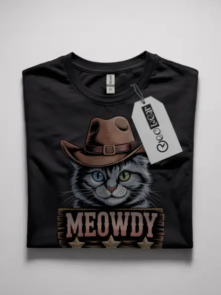 Turkish angora meowdy shirt in black – cowboy cat lover tee