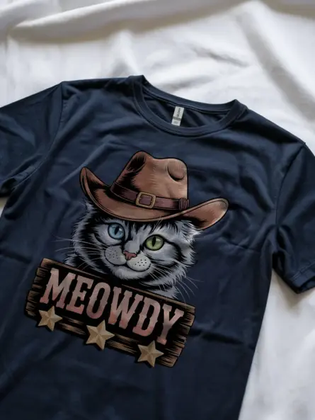 Navy Turkish Angora Meowdy Shirt – Western Texas Meme Tee