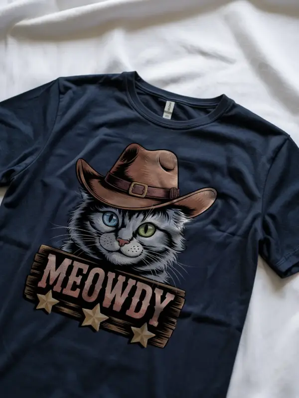 Navy turkish angora meowdy shirt – western texas meme tee