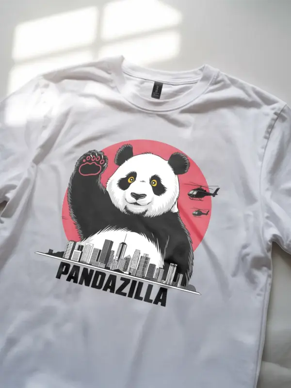 Pandazilla giant panda shirt white color