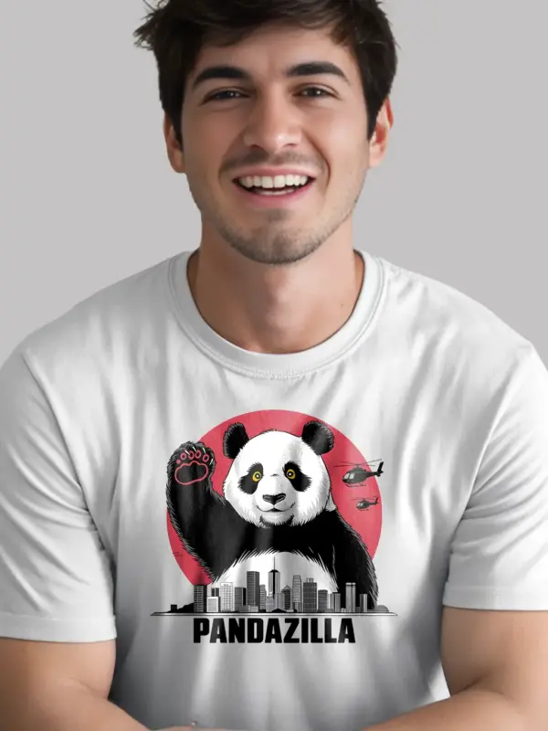Pandazilla giant panda shirt white color