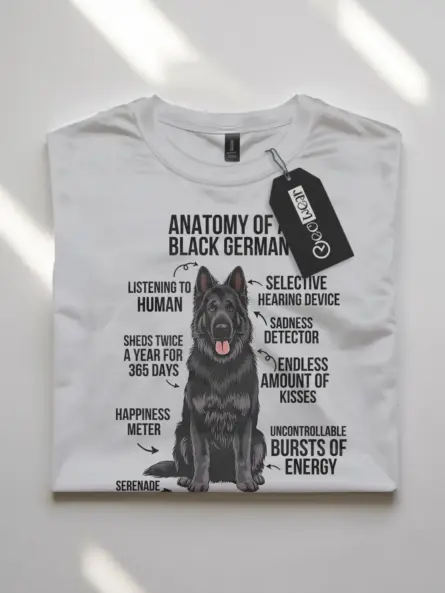 Black german shepherd shirt, german shepherd dog shirt, funny dog lover tee – white color