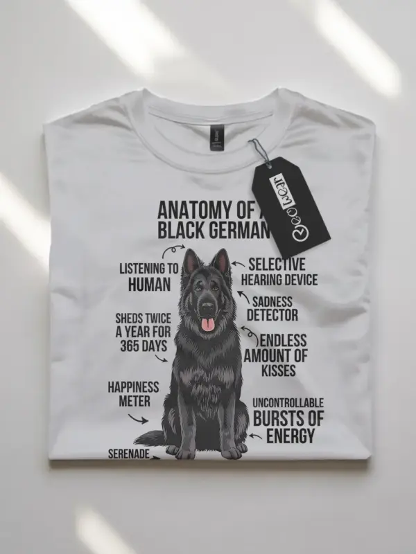 Black german shepherd shirt, german shepherd dog shirt, funny dog lover tee – white color