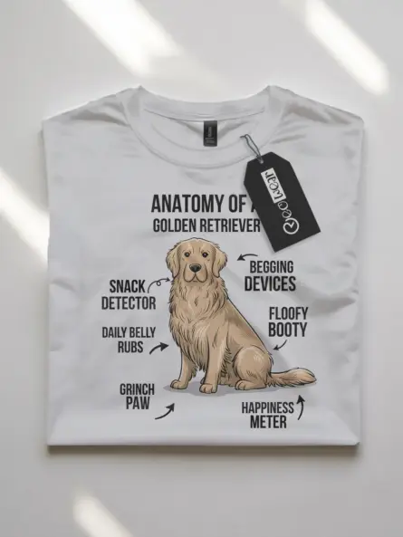 Golden retriever shirt, funny dog lover shirt, golden retriever anatomy – white color