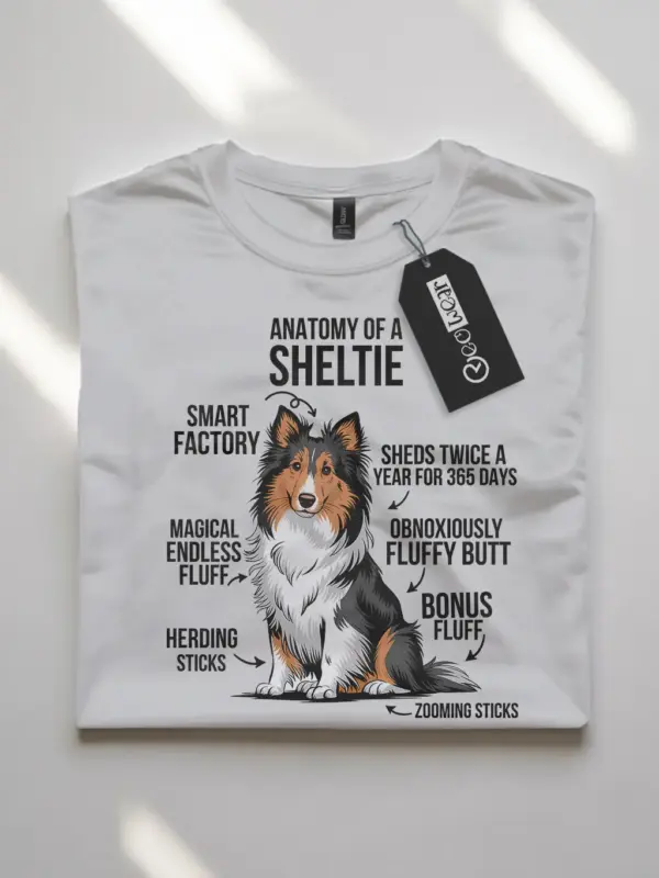 Sheltie shirt, shetland sheepdog shirt, funny dog lover tee – white color