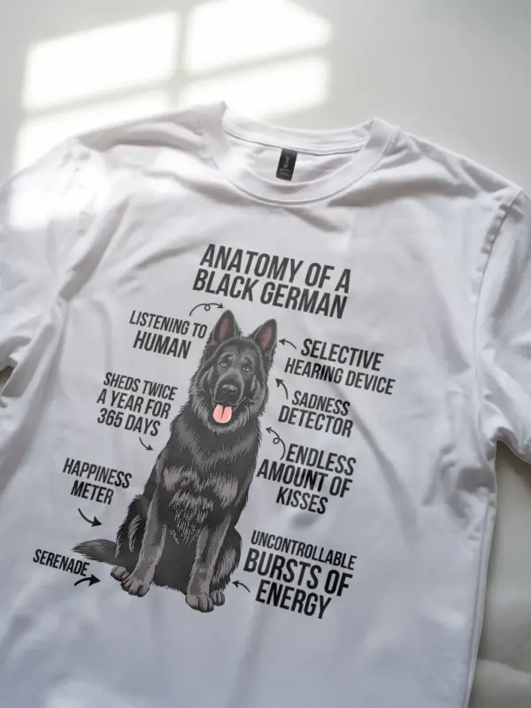 Black german shepherd shirt, german shepherd dog shirt, funny dog lover tee – white color
