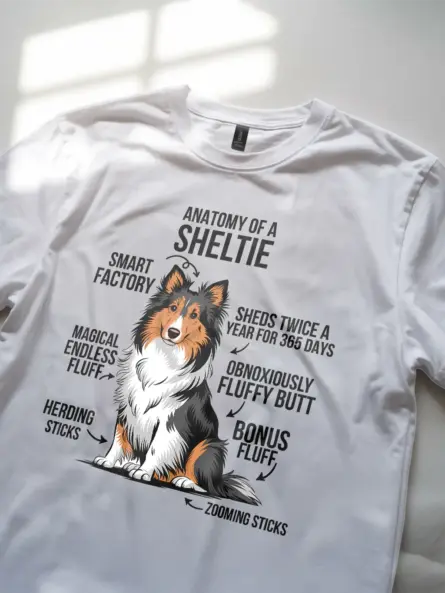 Sheltie shirt, shetland sheepdog shirt, funny dog lover tee – white color